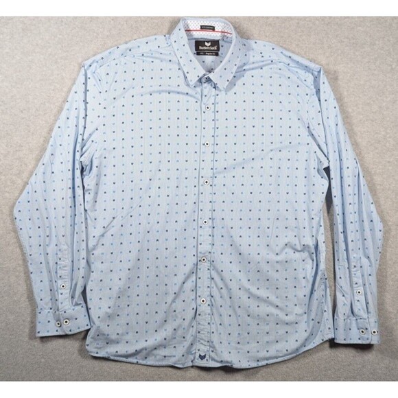 Buttercloth Men Shirt 3XL‎ Icy Cloth Flip Cuff Button All Over Logo Long Sleeve - Picture 2 of 15